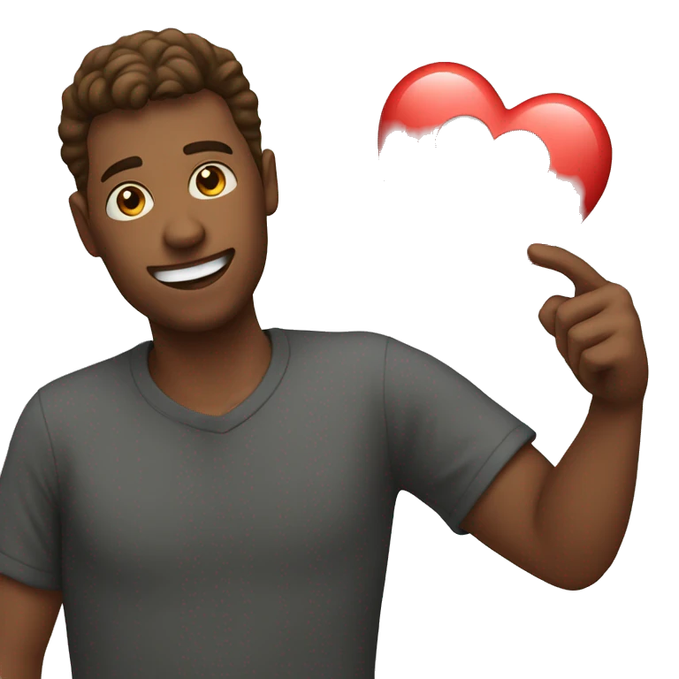 A guy having heart in his hand emoji