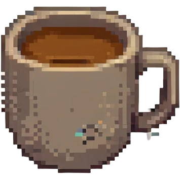 8-bit pixel art emoji,coffee in a coffee cup, no labels emoji