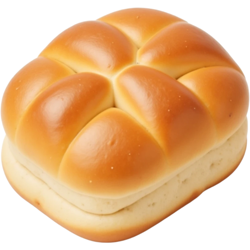 golden brown bun with shiny surface, skeuomorphism icon style emoji