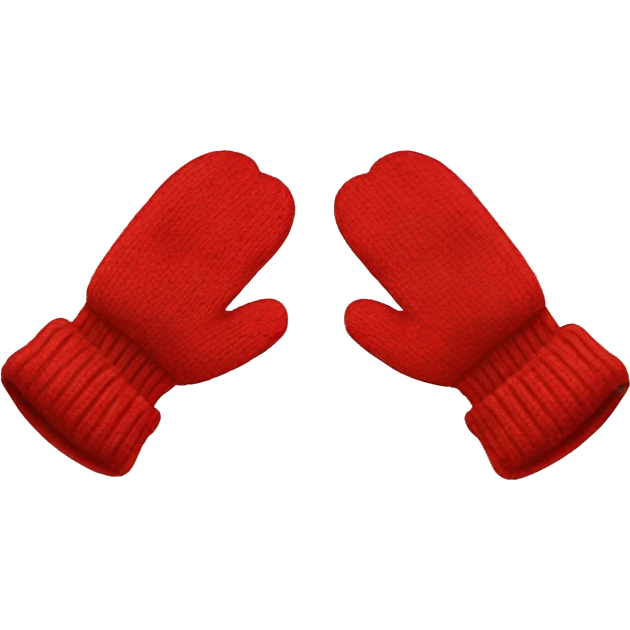 Two red mittens clapping together emoji