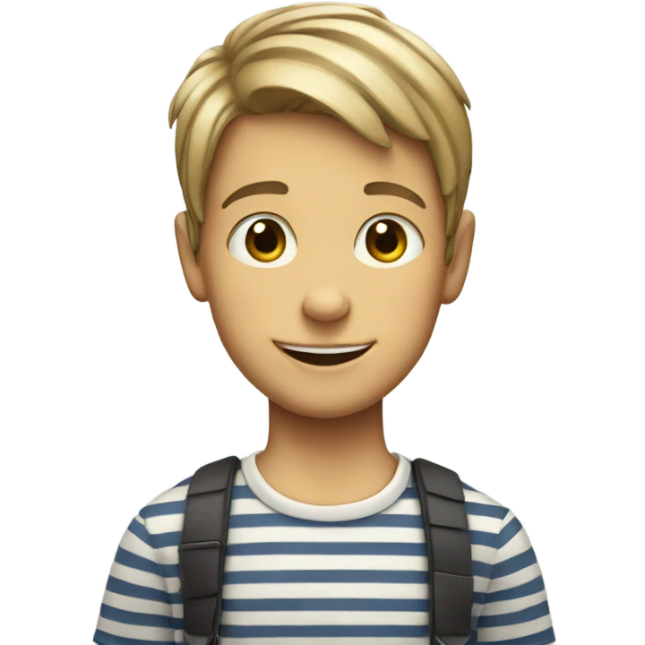 smiling boy in striped shirt emoji