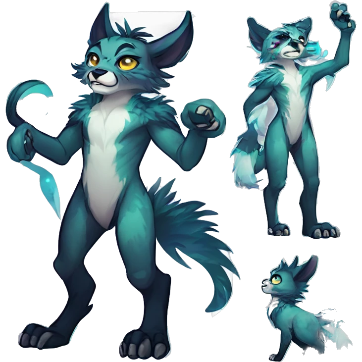 Cool cute Kawaii edgy fantasy shiny animal  fursona Fionbri vernid by griffsnuff & LiLaiRa & Falvie full body emoji