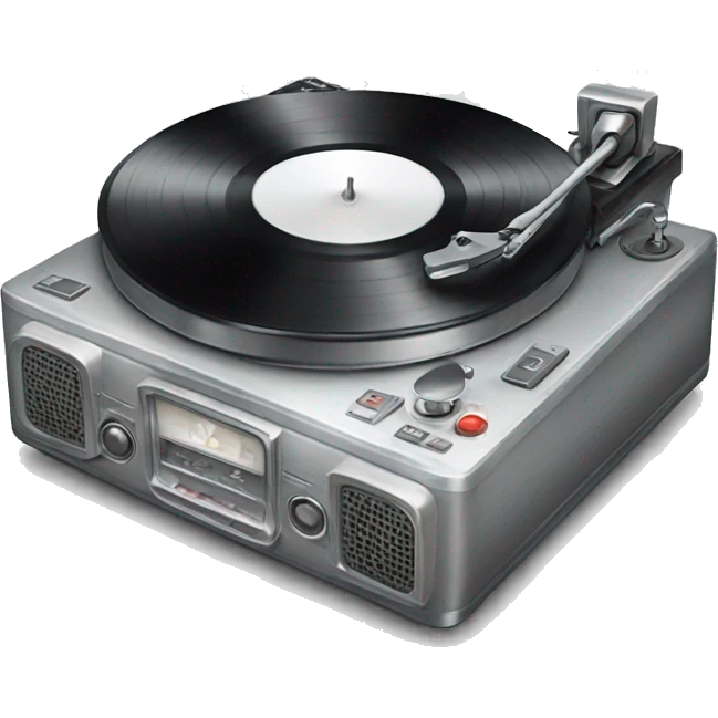 Silver record player  emoji