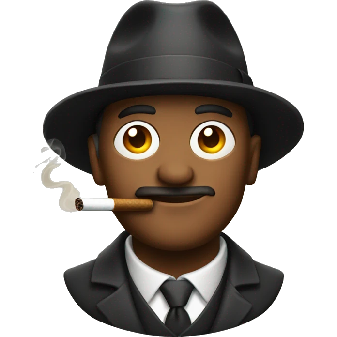 Man with hat smoking cigar emoji