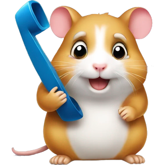 hamster calls on the phone emoji