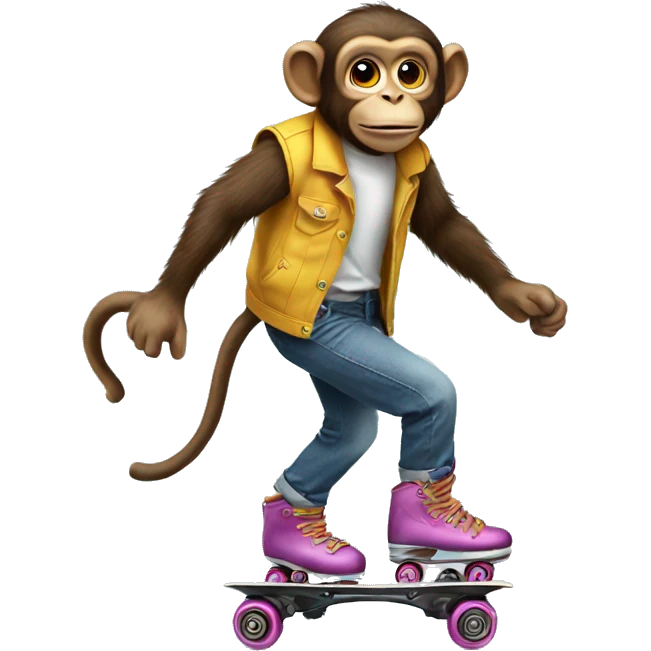 monkey on roller skates emoji