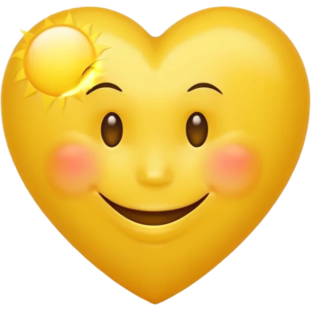 yellow heart with a smiley sun emoji
