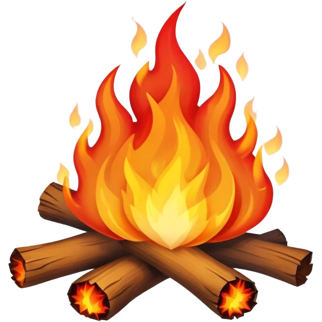 bonfire with flames emoji