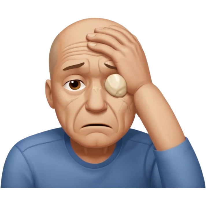 Emoji of a person 🧍‍♂️ looks down with his head and put his hand on his forehead but not just put his and make it look like he smashed that on his forehead emoji