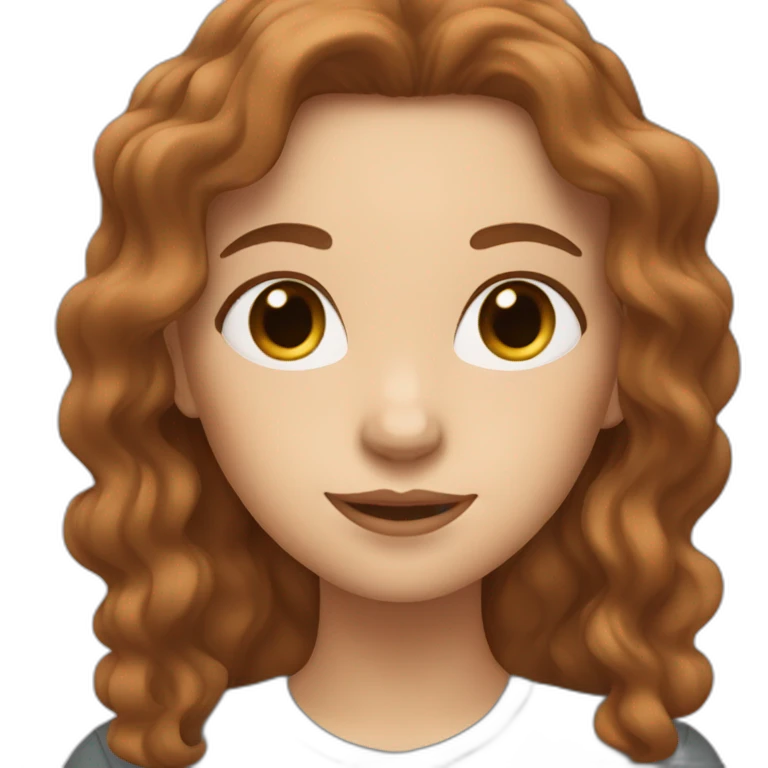 white woman with brown wavy hair shows love🫶🏻 emoji