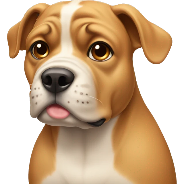 Tan Beabull with one ear sticking up  emoji