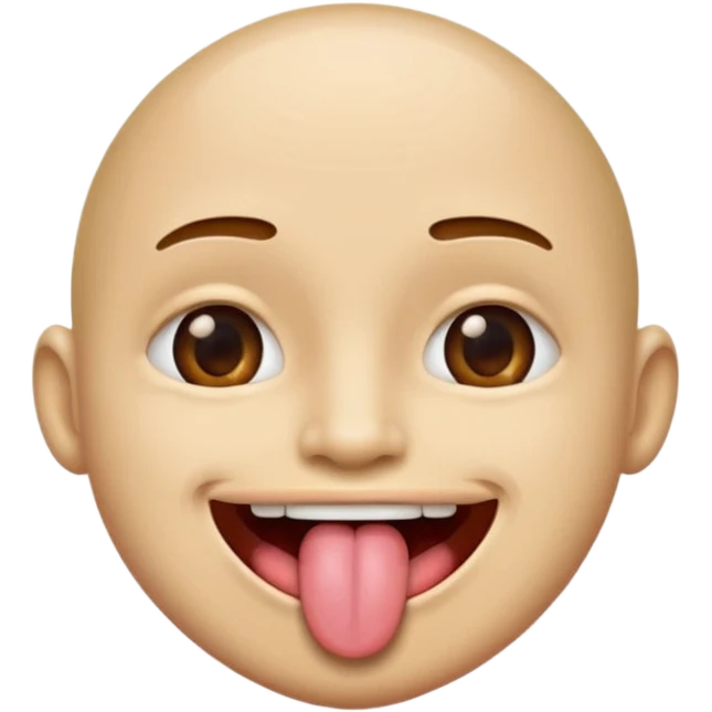 Tongue over mouth smiling emoji
