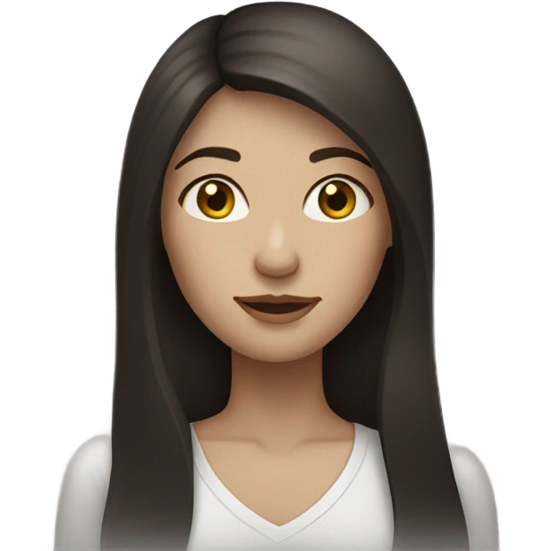 woman long dark brown hair pale skin emoji