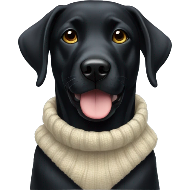 Black lab in sweater emoji