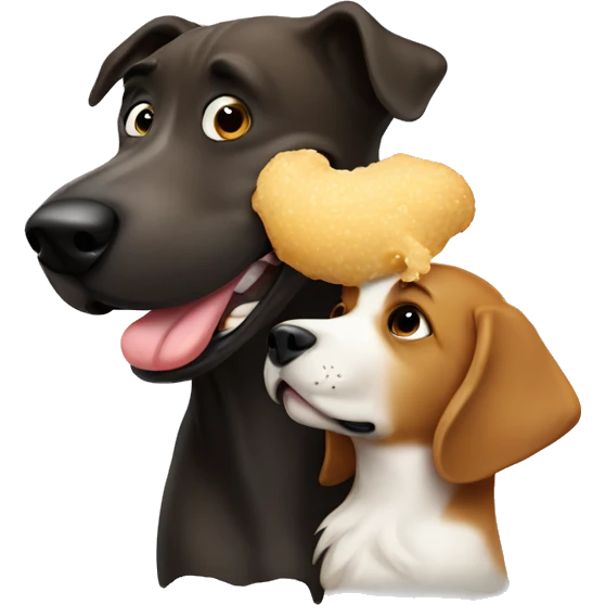 Dog licking man face emoji