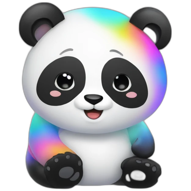 Panda arc-en-ciel qui dort emoji
