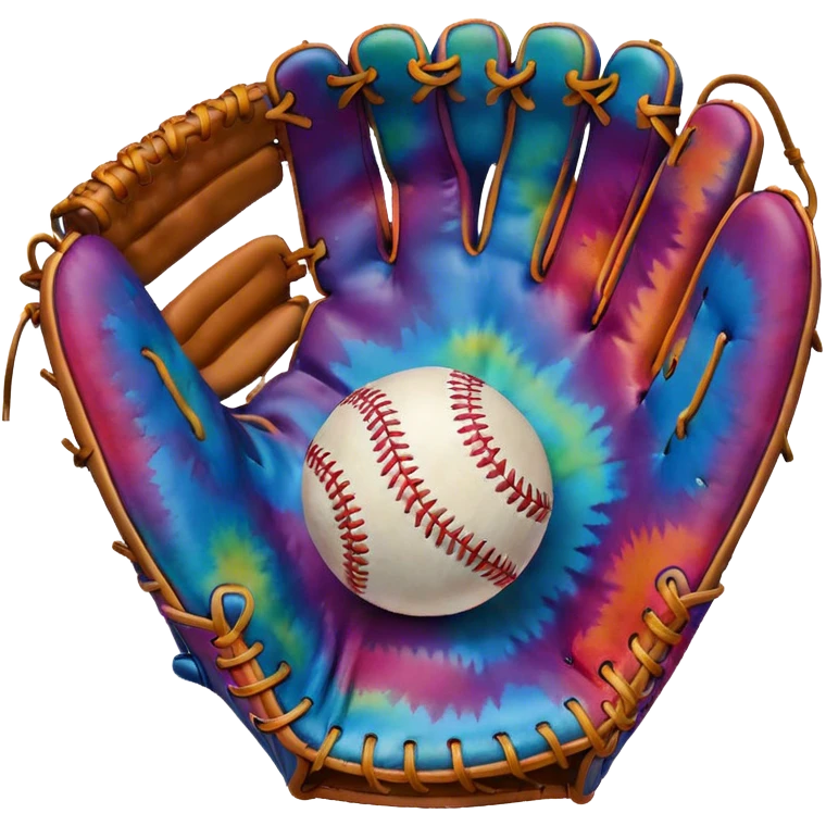 Baseball in a tie dye glove emoji