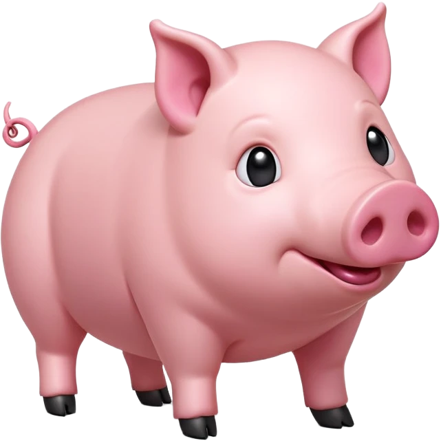 cinematic-[realistic pig]-realistic-full-body-standing-emoji,-tail-flicking-lazily,-head-tilted-dramatically,-sleek-[pink]-skin,-simplified-yet-realistic-focused-features,-highly-detailed,-glowing-with-an-almost-sarcastic-glow emoji