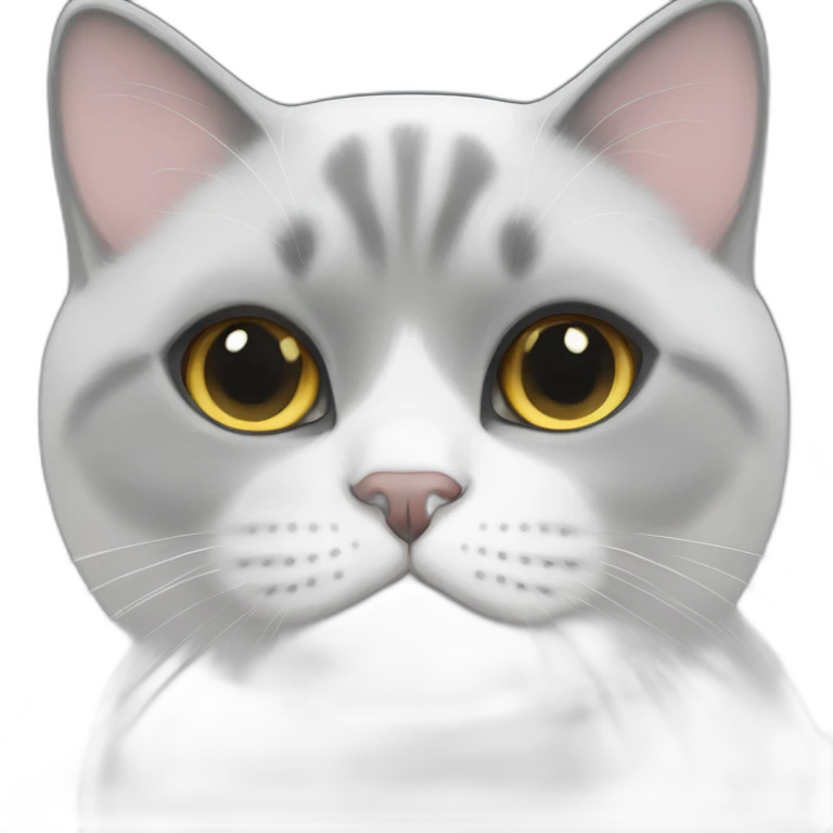 black and white british shorthair cat emoji