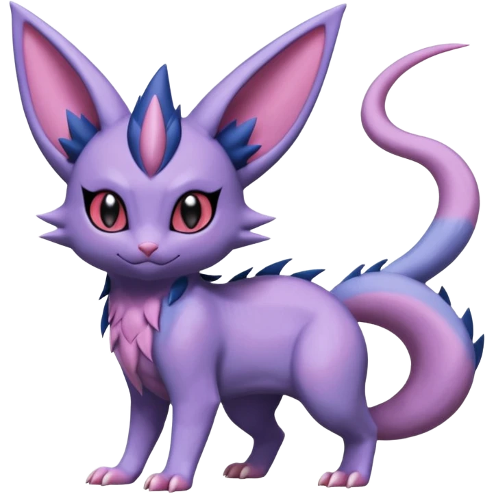 Sneasel-Nidorino-Espeon-Noibat-Purrloin-Fakémon-hybrid-creature (full body)  emoji