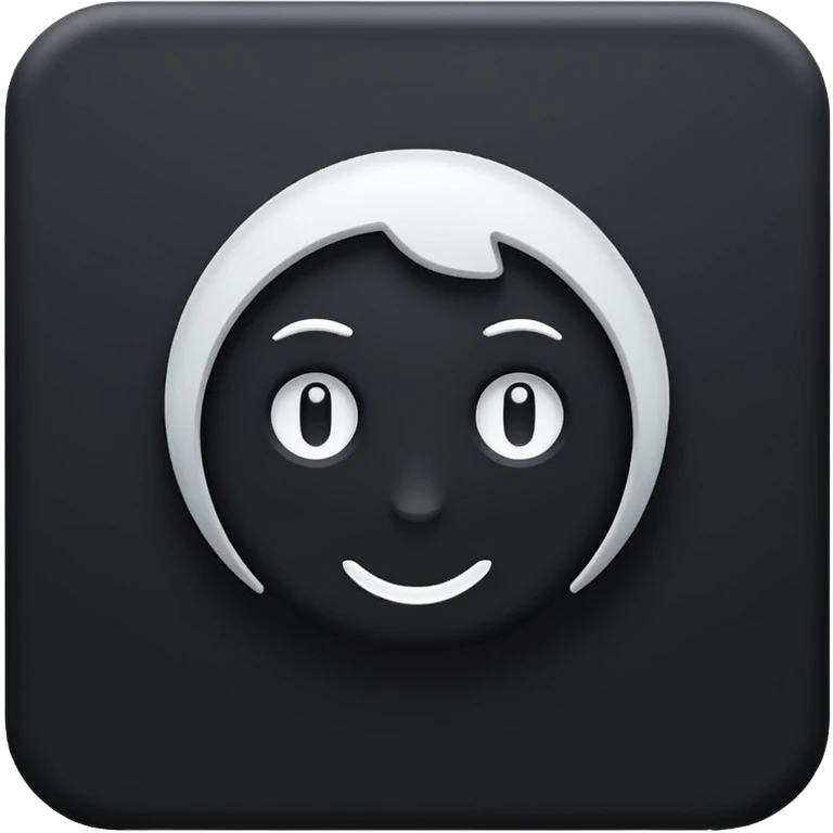 Dark mode icon, flat, white. emoji