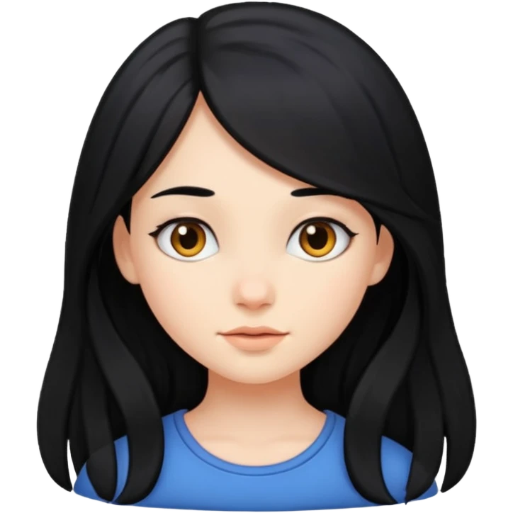 Long black hair girl  emoji