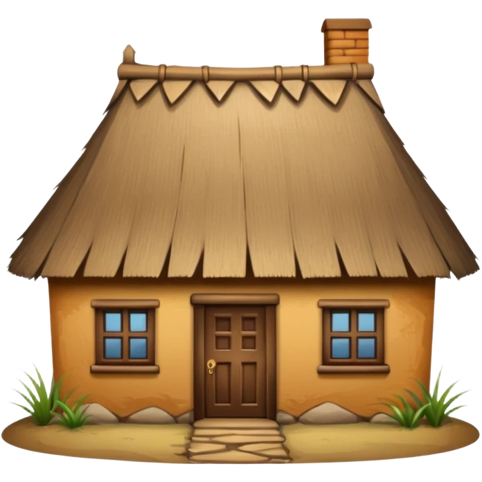 saman çatılı ev emoji