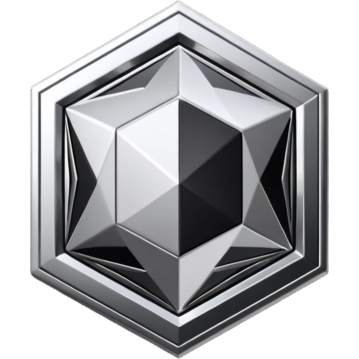 Black and silver design, 3D, extremely detailed design emoji