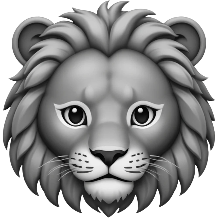 A face of lion roraing in black and white emoji emoji