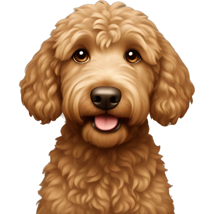 A golden doodle in a light chocolate brown emoji