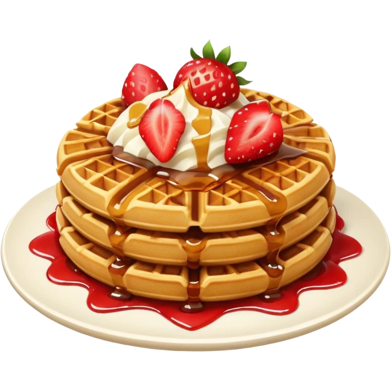 waffle with strawberies emoji