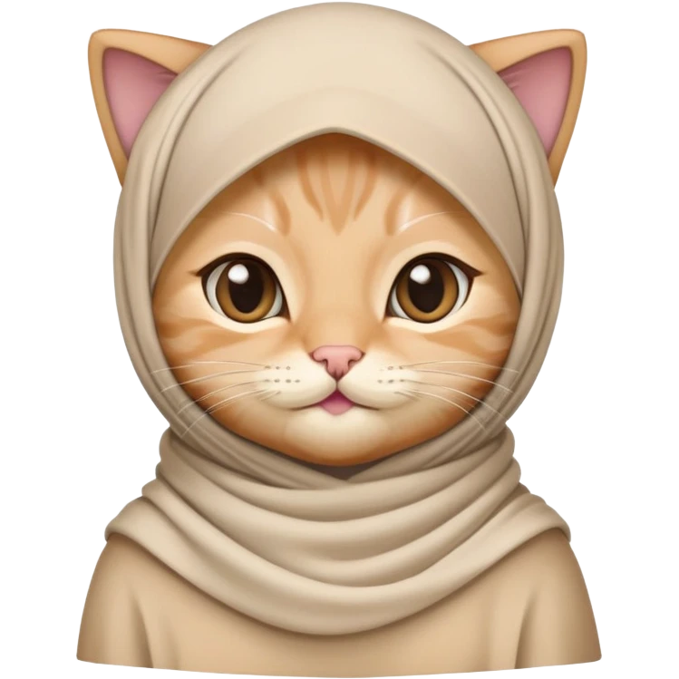 Cute kitten wearing a hijab emoji