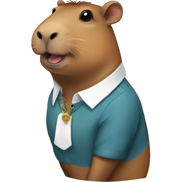 capybara with tattoos and a collared shirt emoji