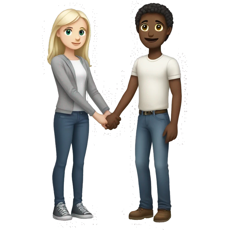 White skinned guy holding white skinned girl’s hand emoji