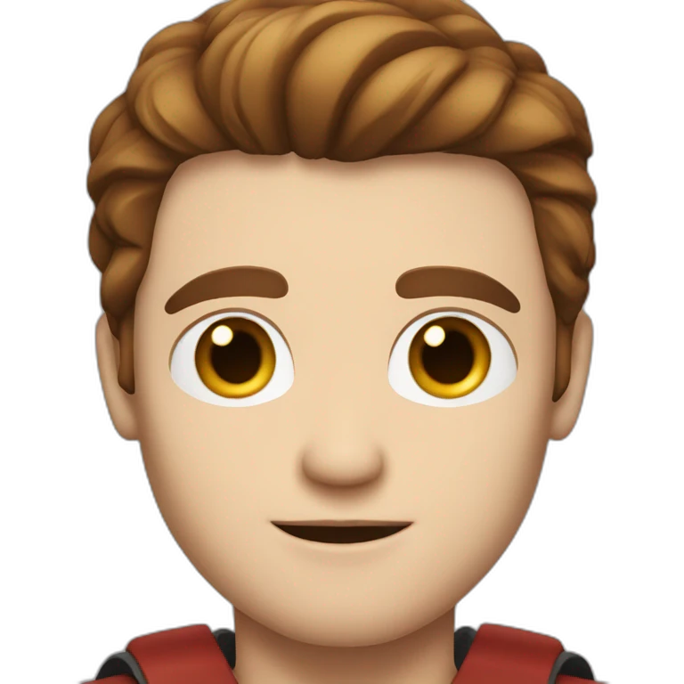 Superhero guy, white skin, brown hair, portait emoji