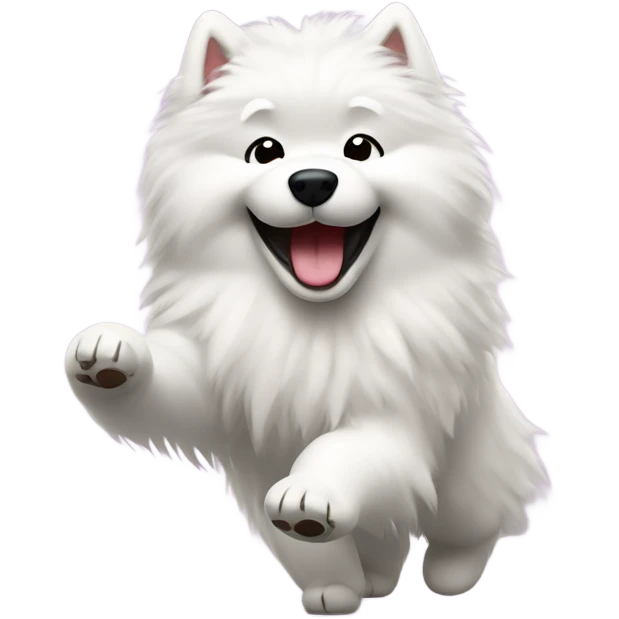 a samoyed dog dancing emoji