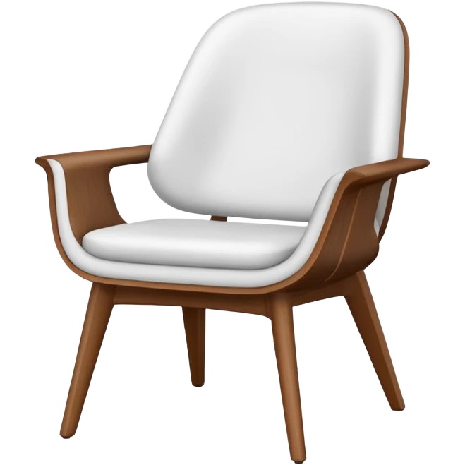 modern white chair with wood emoji