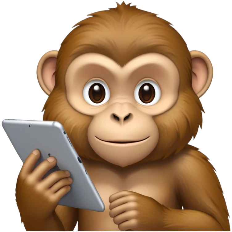 Monkey with iPad emoji