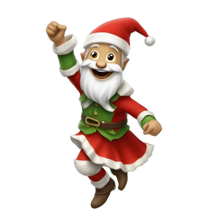 Lutin du Père Noël, qui danse emoji