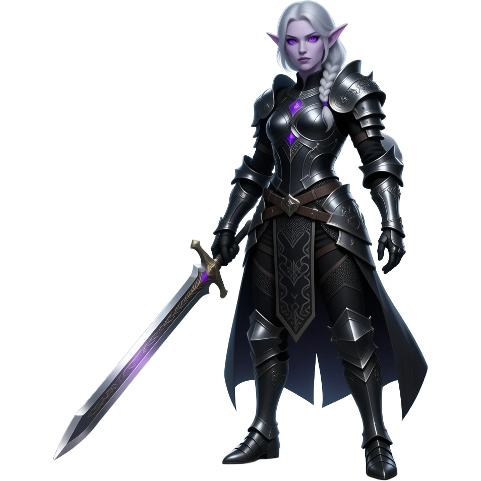 Drow fighter dnd look female emoji