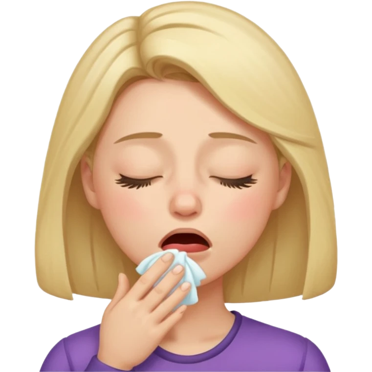 Woman mid-sneeze with puffed cheeks










 emoji