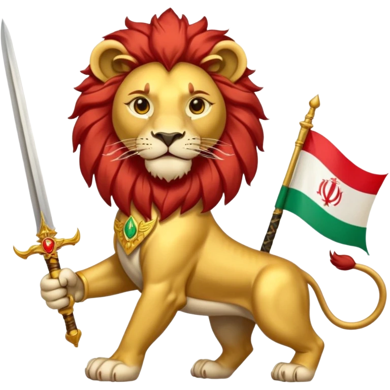 Lion and sun iran flag emoji