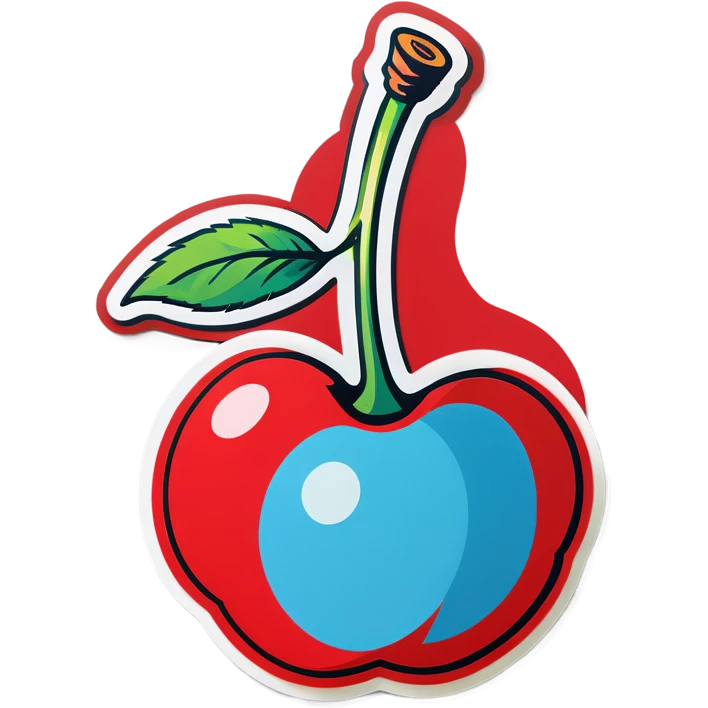 Pop art cherry emoji