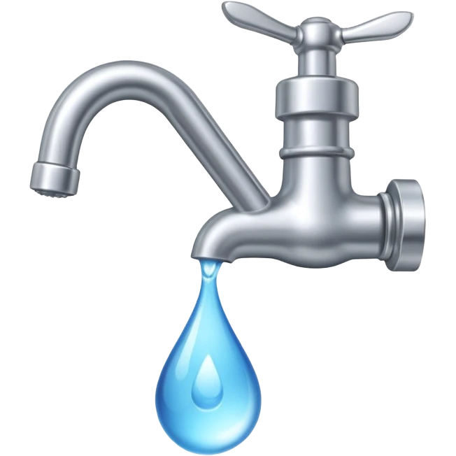 a faucet with a water droplet at the end emoji