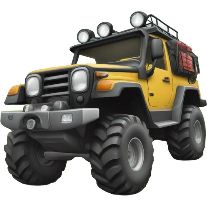 A robust vehicle climbing a trail emoji