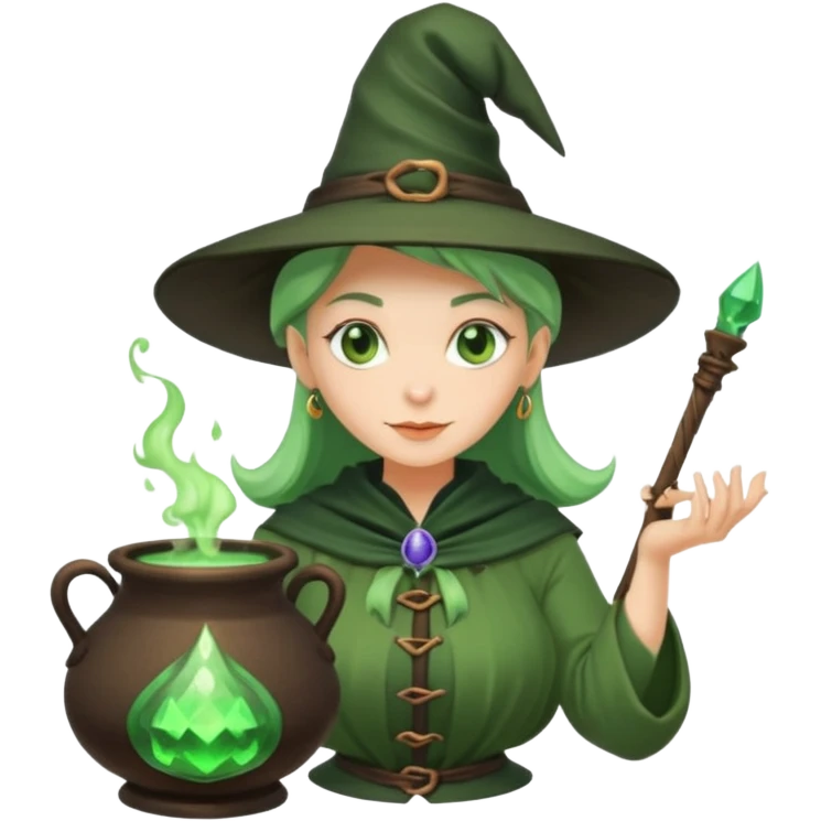 green witch cooking potion emoji