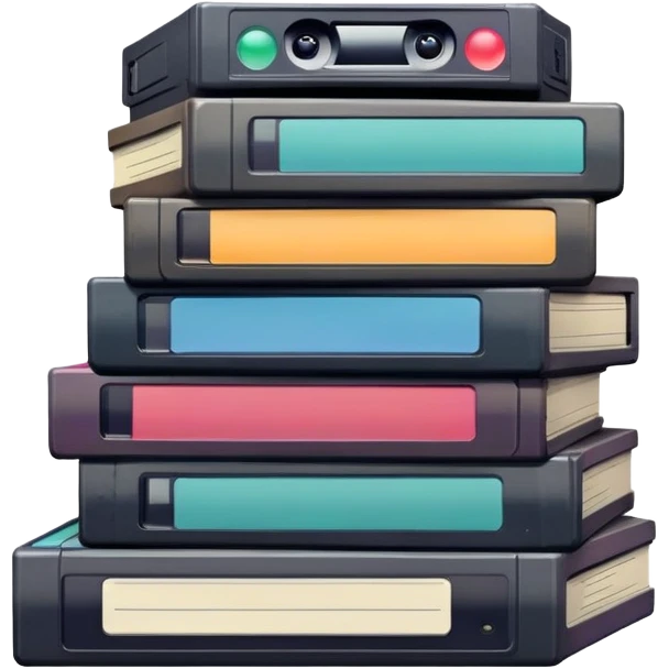 stack of VHS tapes piled up emoji