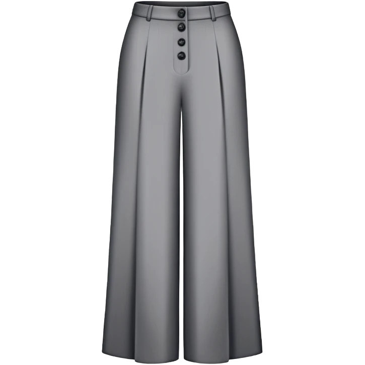 only the palazzo pants garment, moderate wide leg dress pants, formal with button, isolated flat lay, no human, no model, just the clothing item on white background emoji