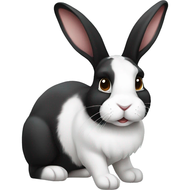 black and white dutch rabbit (ios7 style) emoji