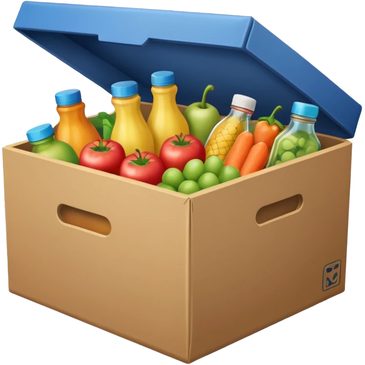 A box of groceries from the store emoji